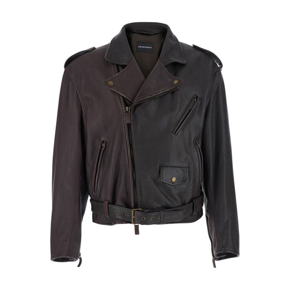 Emporio Armani Men Blouson Jaclet With Cow Leather And Burgundy Color For Men